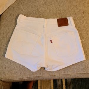 Levi's high waisted white shorts